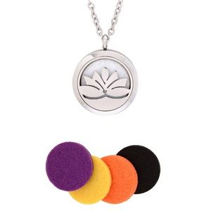 Lotus Flower Aromatherapy Stainless Steel Pendant